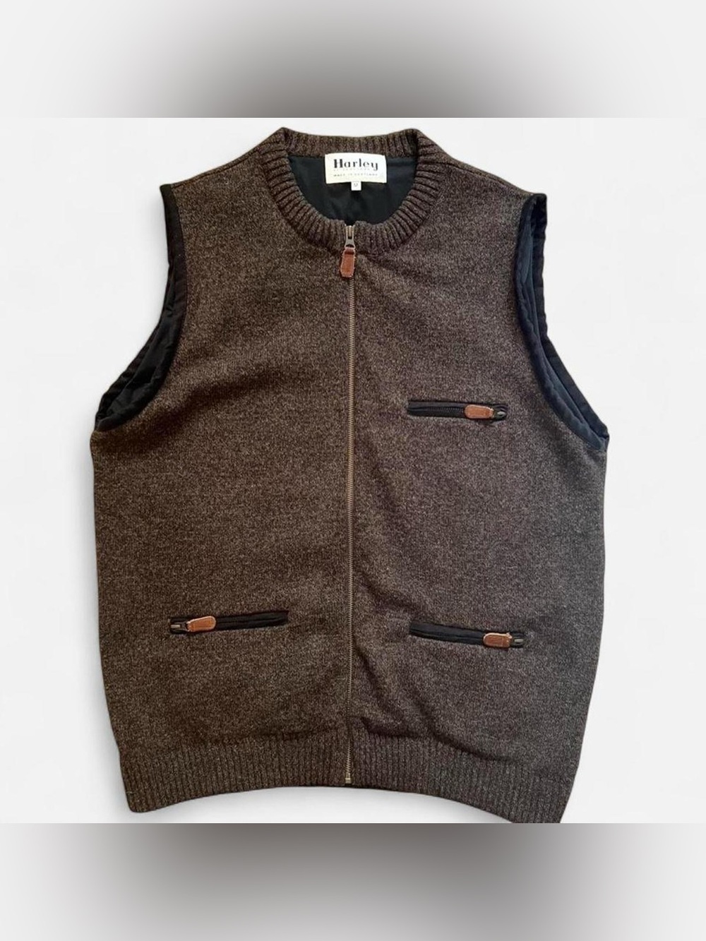 Harley of Scotland Brown Wool Vest